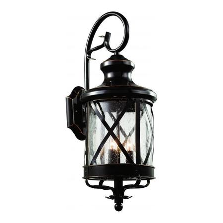 TRANS GLOBE Four Light Rubbed Oil Bronze Clear Seeded Glass Wall Lantern 5122 ROB